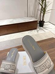Dior Dway Platform Slide Grey Embroidered Cotton - 4