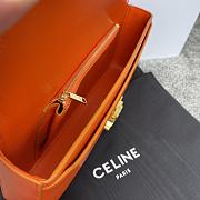 Celine Triomphe Cuir Orange Calfskin Chain Shoulder Bag 30x14x4cm - 6