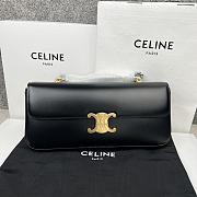 Celine Triomphe Cuir Black Calfskin Chain Shoulder Bag 30x14x4cm - 1