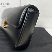 Celine Triomphe Cuir Black Calfskin Chain Shoulder Bag 30x14x4cm - 6
