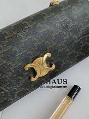 Celine Triomphe Cuir Black Canvas Chain Shoulder Bag 30x14x4cm - 5