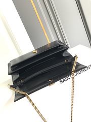 YSL Black Sunset Foldover Top Clutch Bag 22x12x3.5cm - 6