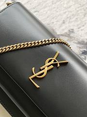 YSL Black Sunset Foldover Top Clutch Bag 22x12x3.5cm - 4