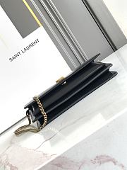YSL Black Sunset Foldover Top Clutch Bag 22x12x3.5cm - 3