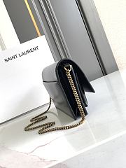 YSL Black Sunset Foldover Top Clutch Bag 22x12x3.5cm - 2