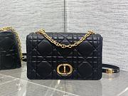 Dior Medium Soft Caro Bag Black Lambskin 25x16x9cm - 1