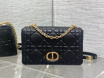 Dior Medium Soft Caro Bag Black Lambskin 25x16x9cm