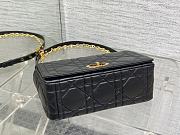Dior Medium Soft Caro Bag Black Lambskin 25x16x9cm - 5