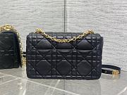 Dior Medium Soft Caro Bag Black Lambskin 25x16x9cm - 3
