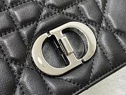 Dior Medium Soft Caro Bag Black Lambskin Silver 25x16x9cm - 5