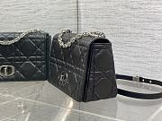 Dior Medium Soft Caro Bag Black Lambskin Silver 25x16x9cm - 4