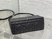 Dior Medium Soft Caro Bag Black Lambskin Silver 25x16x9cm - 3