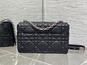 Dior Medium Soft Caro Bag Black Lambskin Silver 25x16x9cm - 2