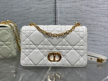 Dior Medium Soft Caro Bag White Lambskin 25x16x9cm