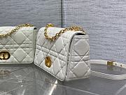 Dior Medium Soft Caro Bag White Lambskin 25x16x9cm - 2