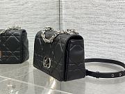 Dior Caro Small Soft Bag Black Lambskin Silver 20x13x7cm - 4