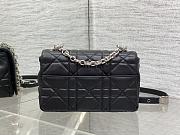 Dior Caro Small Soft Bag Black Lambskin Silver 20x13x7cm - 3