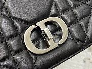Dior Caro Small Soft Bag Black Lambskin Silver 20x13x7cm - 2