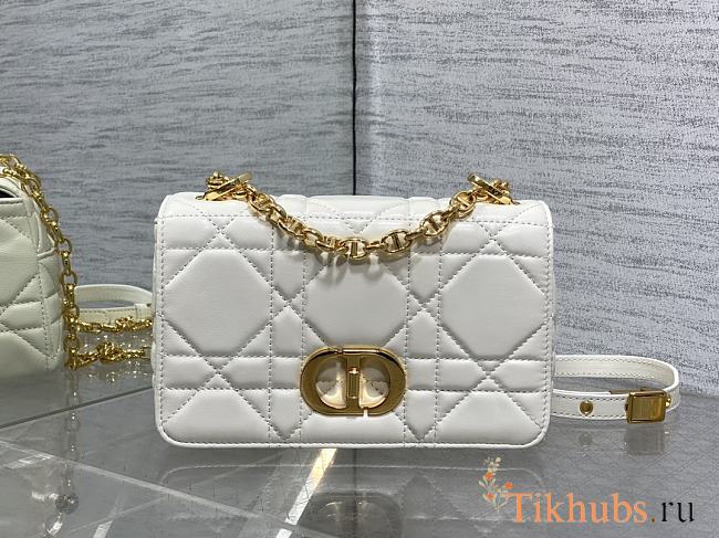 Dior Caro Small Soft Bag White Lambskin 20x13x7cm - 1