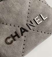 Chanel 22 Mini Handbag Suede Grey 20x19x6cm - 5