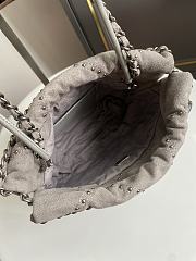 Chanel 22 Mini Handbag Suede Grey 20x19x6cm - 3