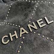 Chanel 22 Medium Handbag Suede Black 35x37x7xcm - 3