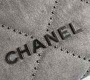 Chanel 22 Medium Handbag Suede Grey 35x37x7xcm - 6