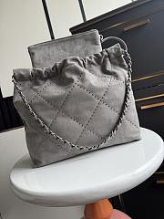 Chanel 22 Medium Handbag Suede Grey 35x37x7xcm - 5