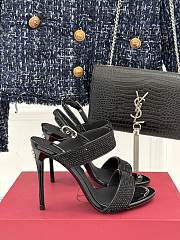 Dolce & Gabbana DG Satin Sandals Black 10cm - 1