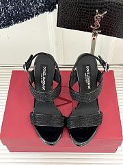 Dolce & Gabbana DG Satin Sandals Black 10cm - 2