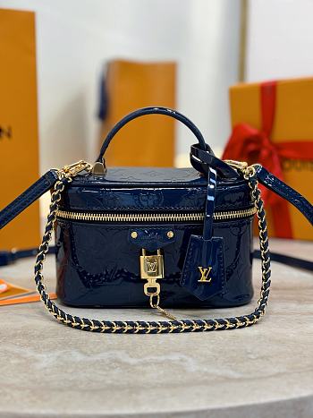 Louis Vuitton LV Vanity Chain Pouch Blue Patent 19x11.5x6.5cm