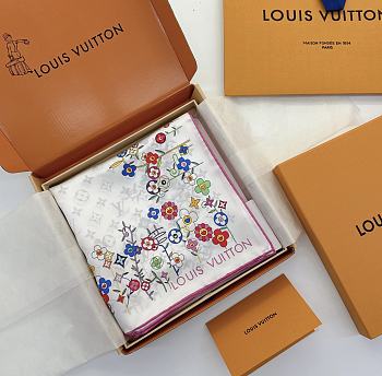 Louis Vuitton LV White Scarf 90x90cm