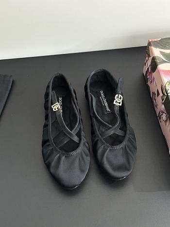 Dolce & Gabbana Logo-buckle Ballet Flats Black