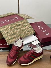 Gucci Women's Re-Motion Trainer Red Suede Sneaker - 3