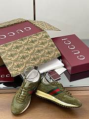 Gucci Women's Re-Motion Trainer Dark Green Suede Sneaker - 2
