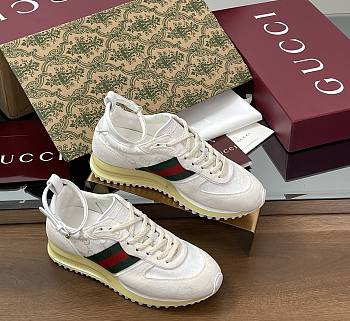 Gucci Women's Re-Motion Trainer White Suede Sneaker