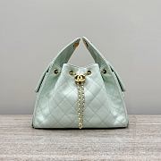 Chanel 25 Small Handbag Light Green Calfskin Gold 30x26x14cm - 1