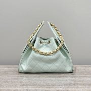 Chanel 25 Small Handbag Light Green Calfskin Gold 30x26x14cm - 4