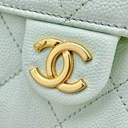 Chanel 25 Small Handbag Light Green Calfskin Gold 30x26x14cm - 2