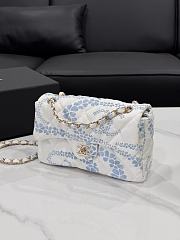 Chanel Flap Bag Denim Gold White & Blue 25cm - 3