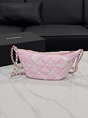 Chanel Hobo Bag Pink Denim 25cm - 4