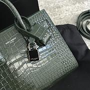 YSL Sac De Jour Bag Green Crocodile 22x18x11cm - 2