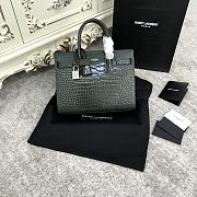 YSL Sac De Jour Bag Green Crocodile 26x21x13cm - 1