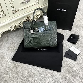 YSL Sac De Jour Bag Green Crocodile 26x21x13cm