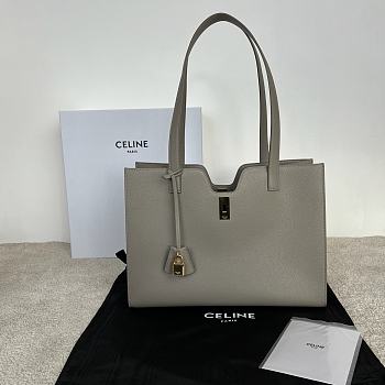 Celine Cabas 16 Smooth Calfskin Grey 37x29x12cm