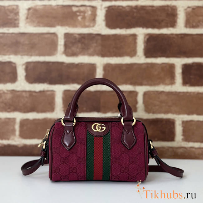Gucci Ophidia Mini Boston Bag Red 16.5x10x9cm - 1