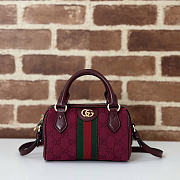 Gucci Ophidia Mini Boston Bag Red 16.5x10x9cm - 1