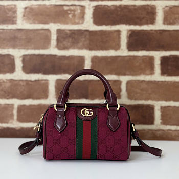 Gucci Ophidia Mini Boston Bag Red 16.5x10x9cm
