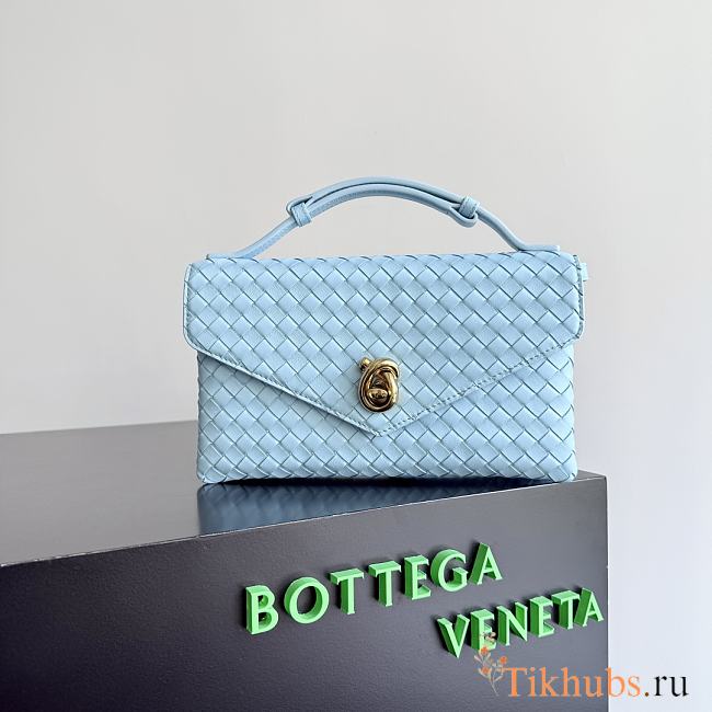 Bottega Veneta Knot Lock Blue Bag 25x16x5.5cm - 1