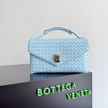 Bottega Veneta Knot Lock Blue Bag 25x16x5.5cm